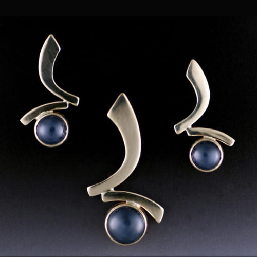 MB-SET13 Pendant & Earrings Set, Zazen $3784 at Hunter Wolff Gallery